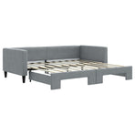 Daybed with Trundle without Mattress Light Grey 90x190 cm