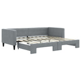 Daybed with Trundle without Mattress Light Grey 90x190 cm - Front View