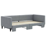 Daybed with Trundle without Mattress Light Grey 90x190 cm