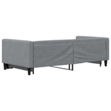 Daybed with Trundle without Mattress Light Grey 90x190 cm