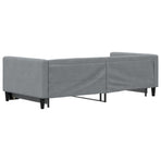 Daybed with Trundle without Mattress Light Grey 90x190 cm