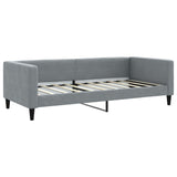 Daybed with Trundle without Mattress Light Grey 90x190 cm - Rear View