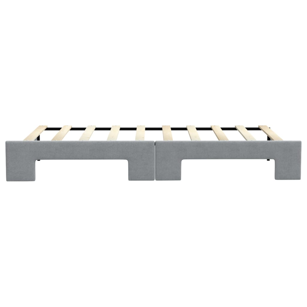 Daybed with Trundle without Mattress Light Grey 90x190 cm