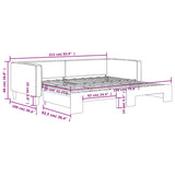 Daybed with Trundle without Mattress Light Grey 90x190 cm