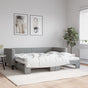 Daybed with Trundle without Mattress Light Grey 90x190 cm