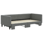 Daybed with Trundle without Mattress Dark Grey 90x190 cm