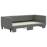 Daybed with Trundle without Mattress Dark Grey 90x190 cm - Side View