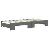 Daybed with Trundle without Mattress Dark Grey 90x190 cm - Low Angle