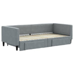 Daybed with Trundle&Drawers without Mattress Light Grey 90x190 cm