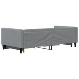Daybed with Trundle&Drawers without Mattress Light Grey 90x190 cm - 45-Degree Angle