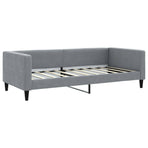 Daybed with Trundle&Drawers without Mattress Light Grey 90x190 cm