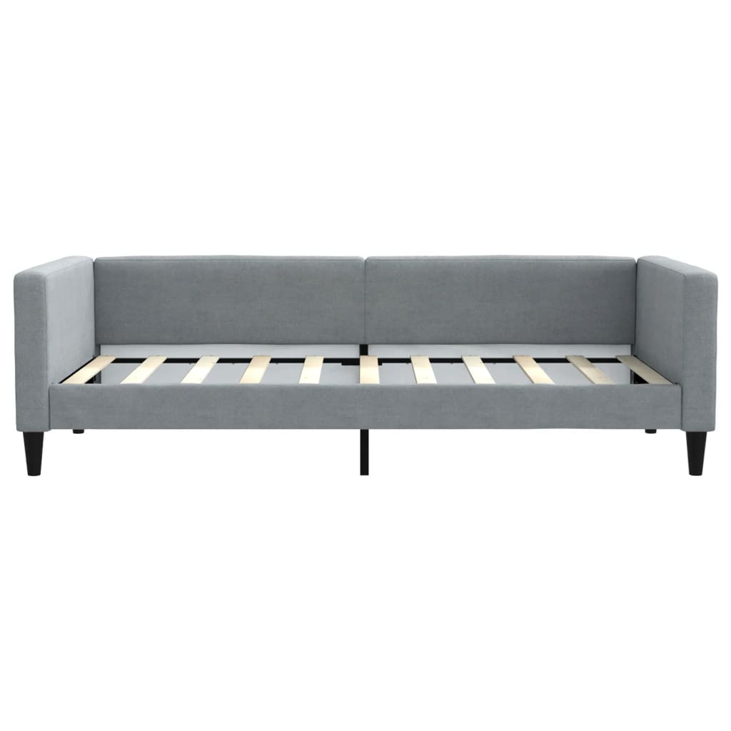 Daybed with Trundle&Drawers without Mattress Light Grey 90x190 cm