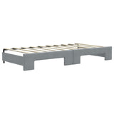 Daybed with Trundle&Drawers without Mattress Light Grey 90x190 cm