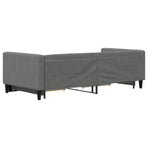 Daybed with Trundle&Drawers without Mattress Dark Grey 90x190cm