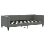 Daybed with Trundle&Drawers without Mattress Dark Grey 90x190 cm - Rear View