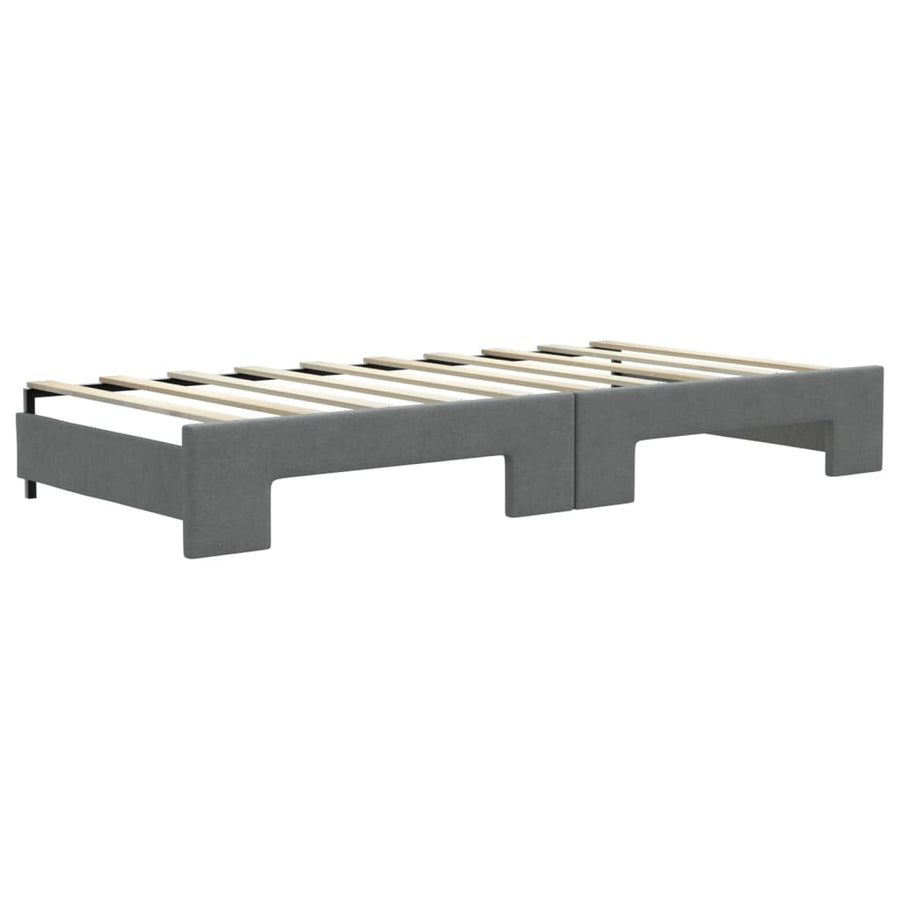 Daybed with Trundle&Drawers without Mattress Dark Grey 90x190cm