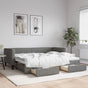 Daybed with Trundle&Drawers without Mattress Dark Grey 90x190cm