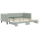 Daybed with Trundle without Mattress Light Grey 90x190 cm - Front View
