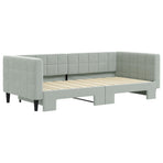 Daybed with Trundle without Mattress Light Grey 90x190 cm
