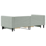 Daybed with Trundle&Drawers without Mattress Light Grey 90x190 cm - 45-Degree Angle