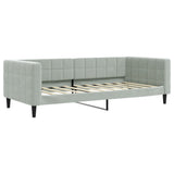Daybed with Trundle&Drawers without Mattress Light Grey 90x190 cm - Rear View