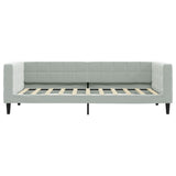 Daybed with Trundle&Drawers without Mattress Light Grey 90x190 cm - Close-Up Angle