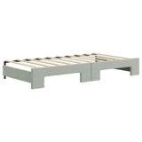 Daybed with Trundle&Drawers without Mattress Light Grey 90x190 cm - Low Angle