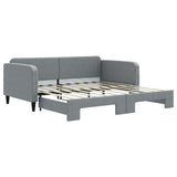 Daybed with Trundle without Mattress Light Grey 90x190 cm - Front View