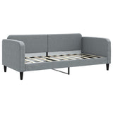 Daybed with Trundle without Mattress Light Grey 90x190 cm - Rear View