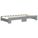 Daybed with Trundle without Mattress Light Grey 90x190 cm - Low Angle