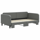 Daybed with Trundle without Mattress Dark Grey 90x190 cm - Side View