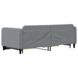 Daybed with Trundle&Drawers without Mattress Light Grey 90x190 cm - 45-Degree Angle