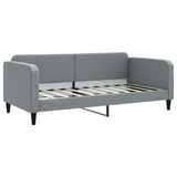 Daybed with Trundle&Drawers without Mattress Light Grey 90x190 cm - Rear View