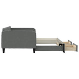 Daybed with Trundle&Drawers without Mattress Dark Grey 90x190 cm