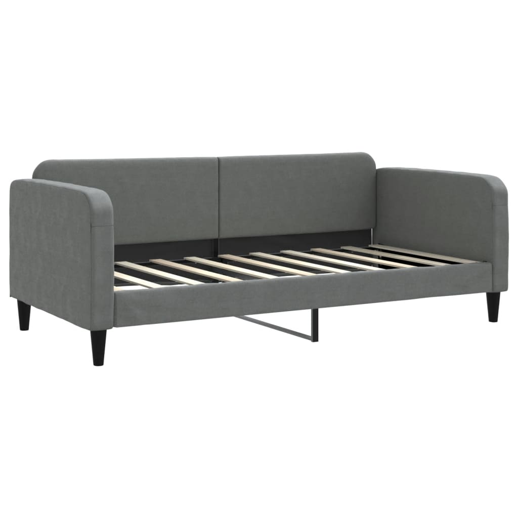 Daybed with Trundle&Drawers without Mattress Dark Grey 90x190 cm