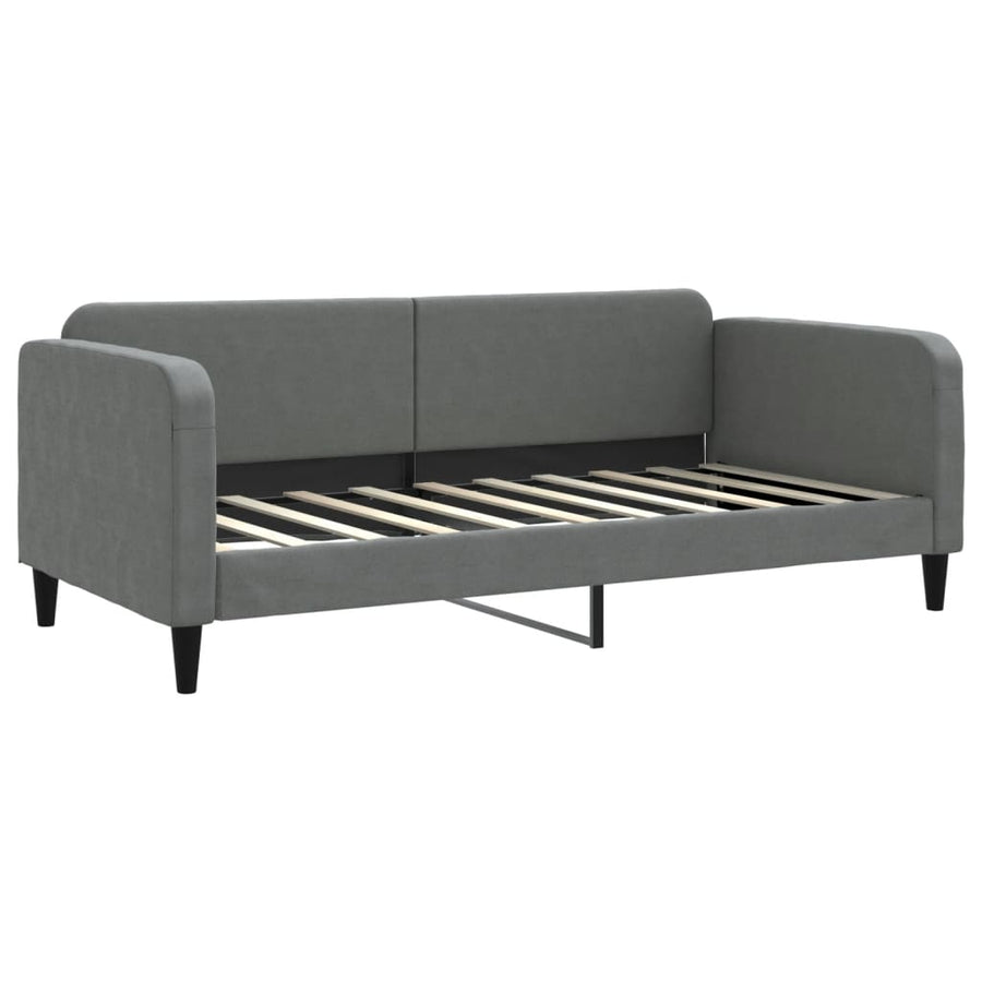 Daybed with Trundle&Drawers without Mattress Dark Grey 90x190 cm