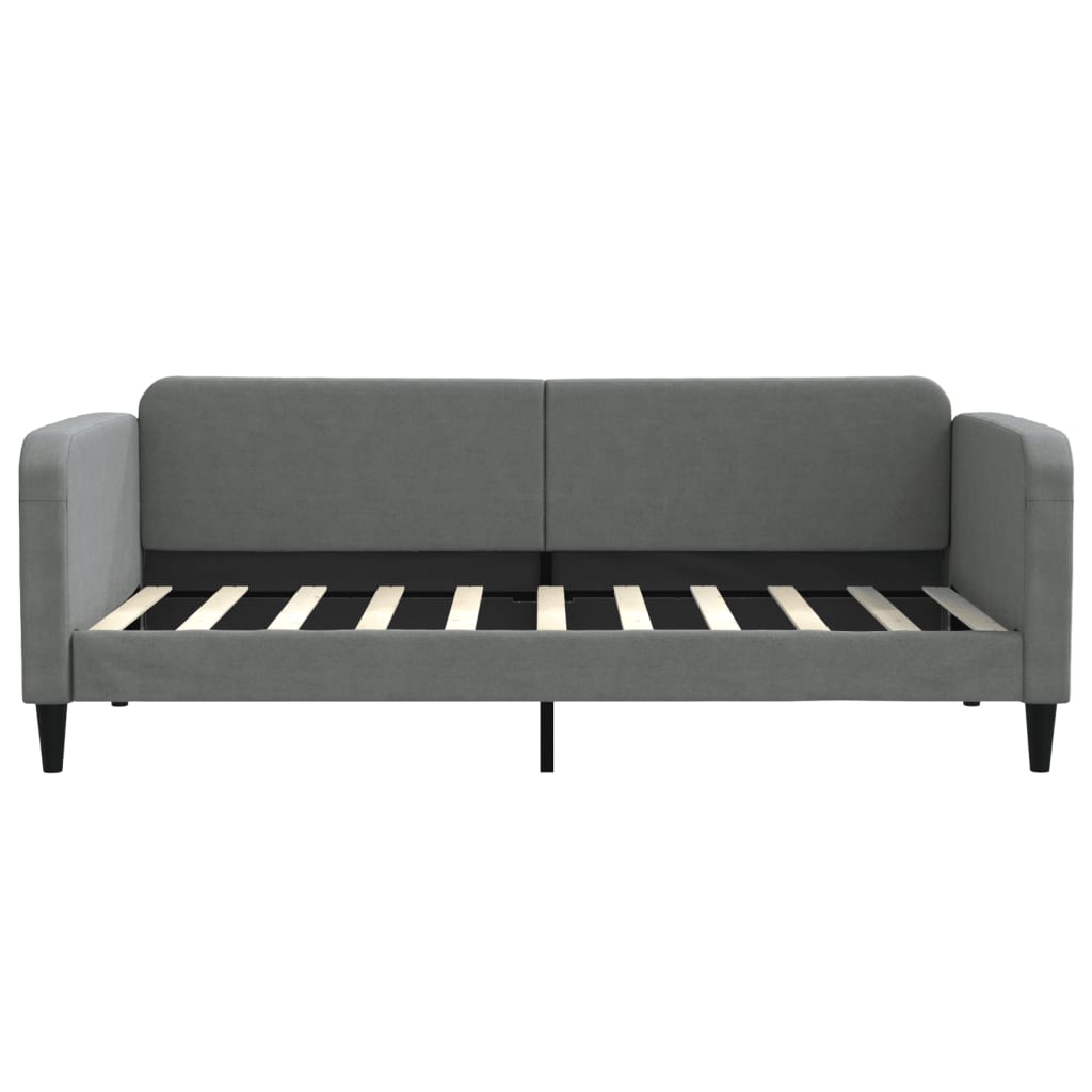 Daybed with Trundle&Drawers without Mattress Dark Grey 90x190 cm