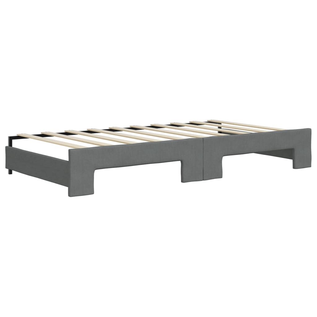 Daybed with Trundle&Drawers without Mattress Dark Grey 90x190 cm