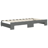 Daybed with Trundle&Drawers without Mattress Dark Grey 90x190 cm - Low Angle