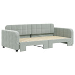 Daybed with Trundle without Mattress Light Grey 90x190 cm