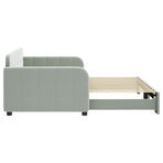 Daybed with Trundle without Mattress Light Grey 90x190 cm