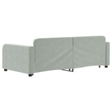 Daybed with Trundle without Mattress Light Grey 90x190 cm - 45-Degree Angle