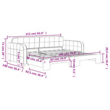 Daybed with Trundle without Mattress Light Grey 90x190 cm