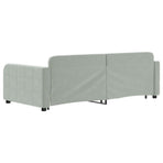 Daybed with Trundle&Drawers without Mattress Light Grey 90x190 cm