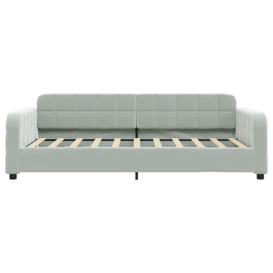 Daybed with Trundle&Drawers without Mattress Light Grey 90x190 cm