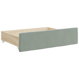 Daybed with Trundle&Drawers without Mattress Light Grey 90x190 cm - Extra Image