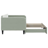 Daybed with Trundle without Mattress Light Grey 90x190 cm - Top-Down View