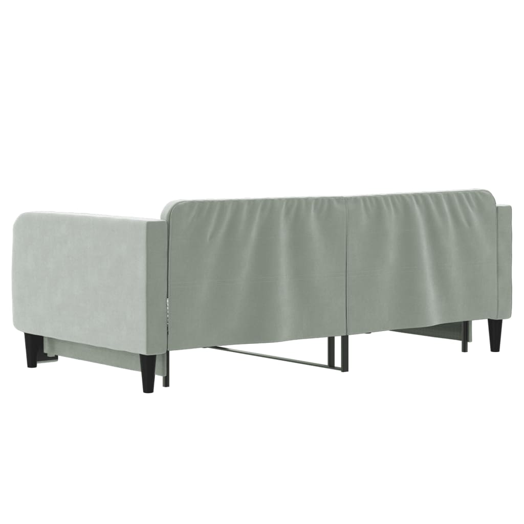 Daybed with Trundle without Mattress Light Grey 90x190 cm