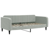 Daybed with Trundle without Mattress Light Grey 90x190 cm - Rear View