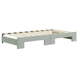Daybed with Trundle without Mattress Light Grey 90x190 cm - Low Angle